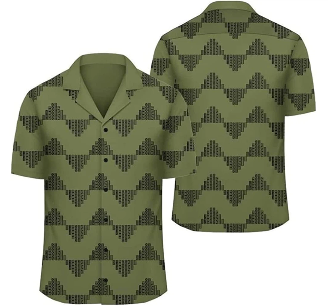 Green Kapala Seamless Texture Beach Included Hawaiian Shirt, Button Up Aloha Shirt For Men, Women