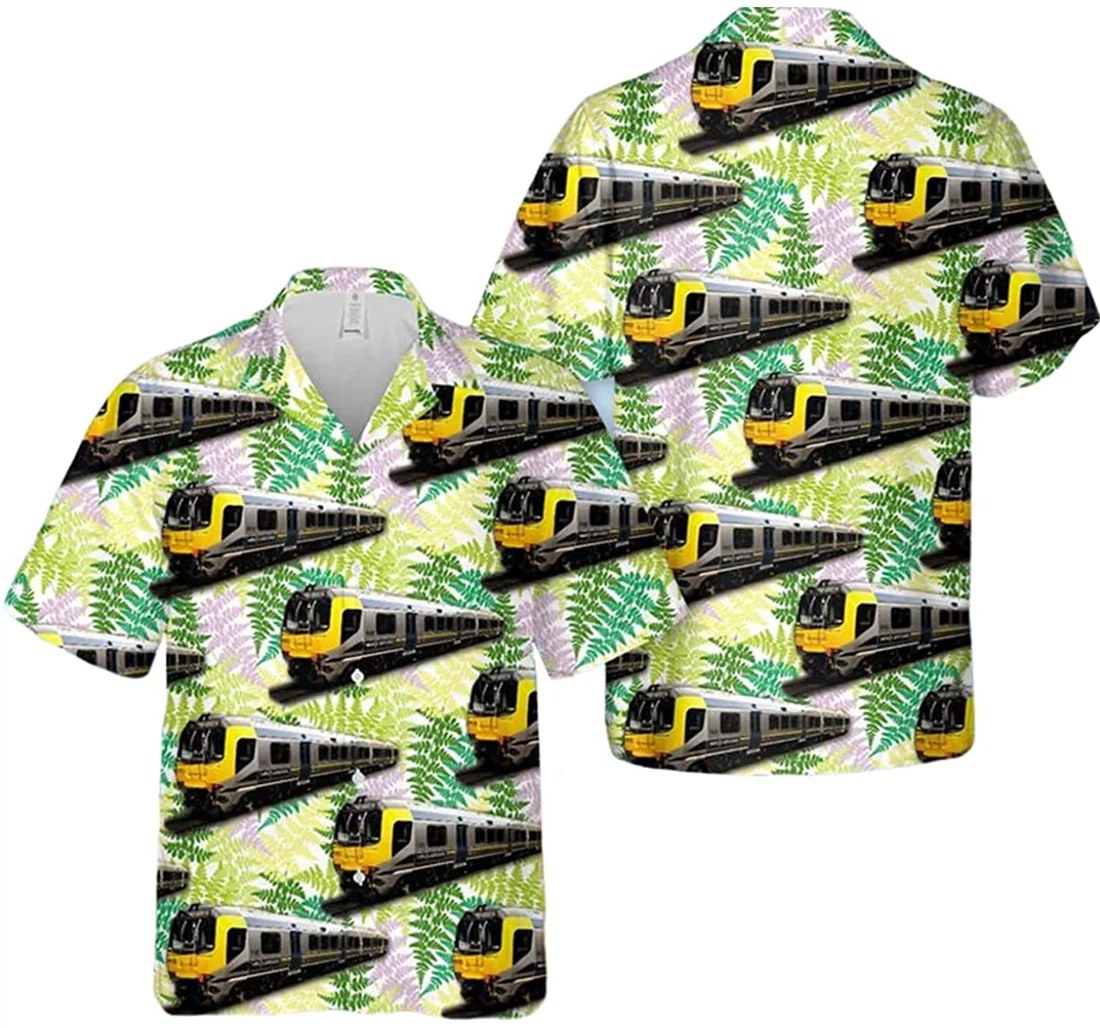 Matangi Electric Multiple Leaf Pattern Beach Included Hawaiian Shirt, Button Up Aloha Shirt For Men, Women