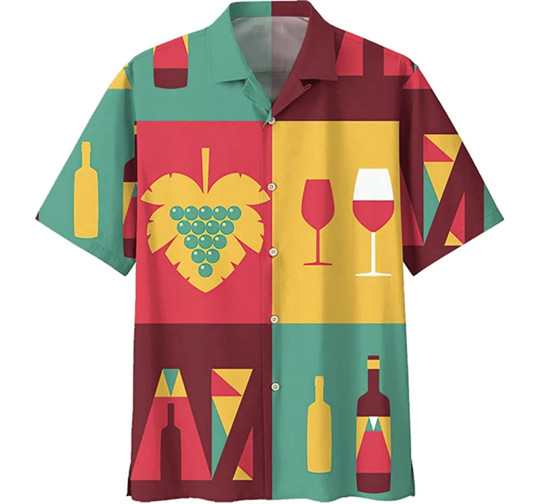 Colorful Grapes Wine Lover Beach Included Hawaiian Shirt, Button Up Aloha Shirt For Men, Women