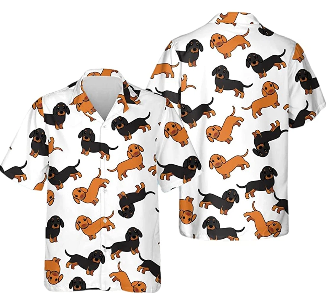 Dachshund Wiener Cute Dog Lover Beach Included Hawaiian Shirt, Button Up Aloha Shirt For Men, Women