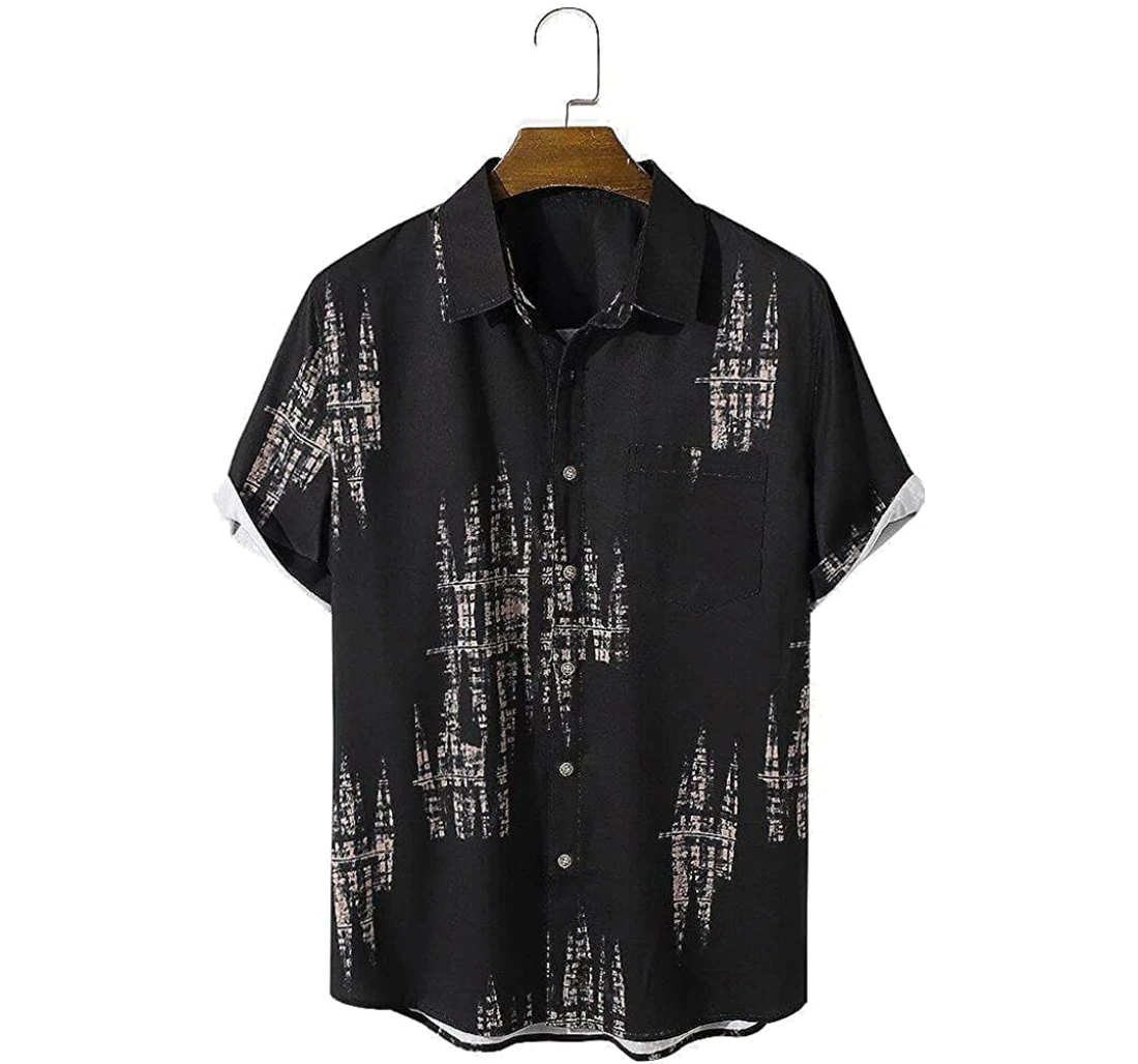 Contrast Tie Dye Beach Included Hawaiian Shirt, Button Up Aloha Shirt For Men, Women