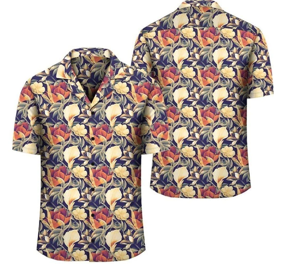 Seamless Flower Plant And Leaf Beach Included Hawaiian Shirt, Button Up Aloha Shirt For Men, Women