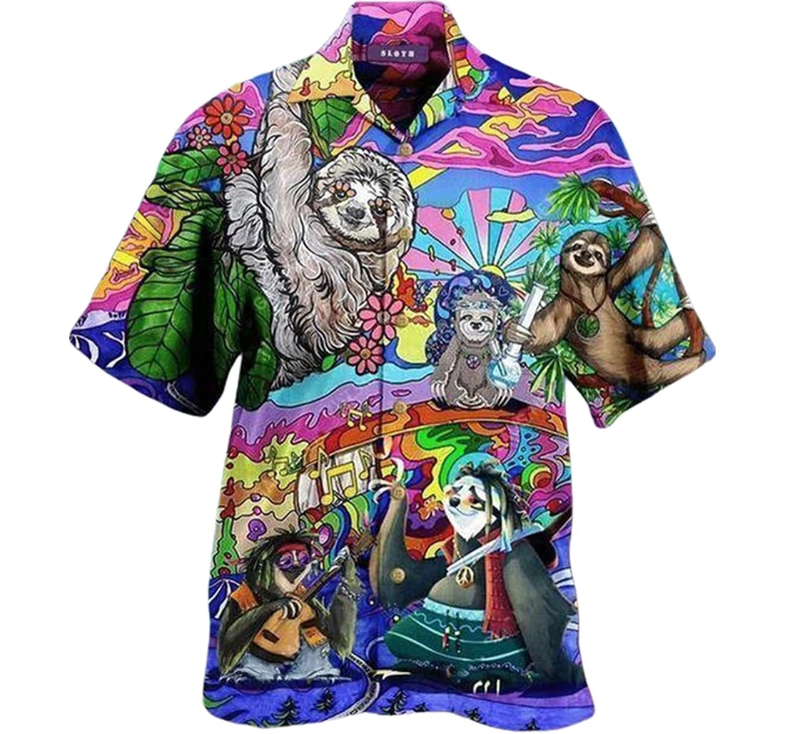 Sloth Love Animals Life Style Beach Included Hawaiian Shirt, Button Up Aloha Shirt For Men, Women