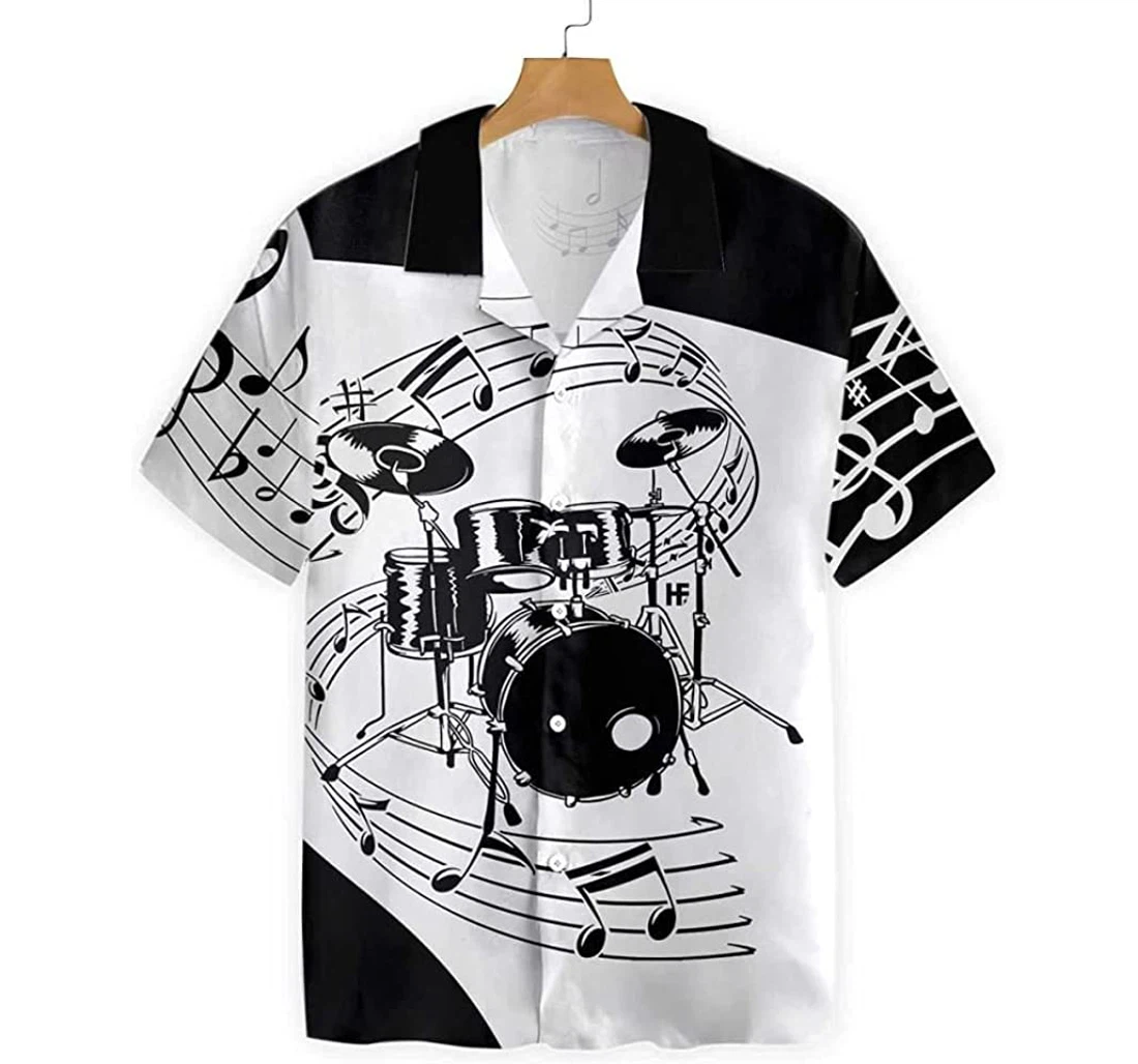 Drums Music Beach Included Hawaiian Shirt, Button Up Aloha Shirt For Men, Women