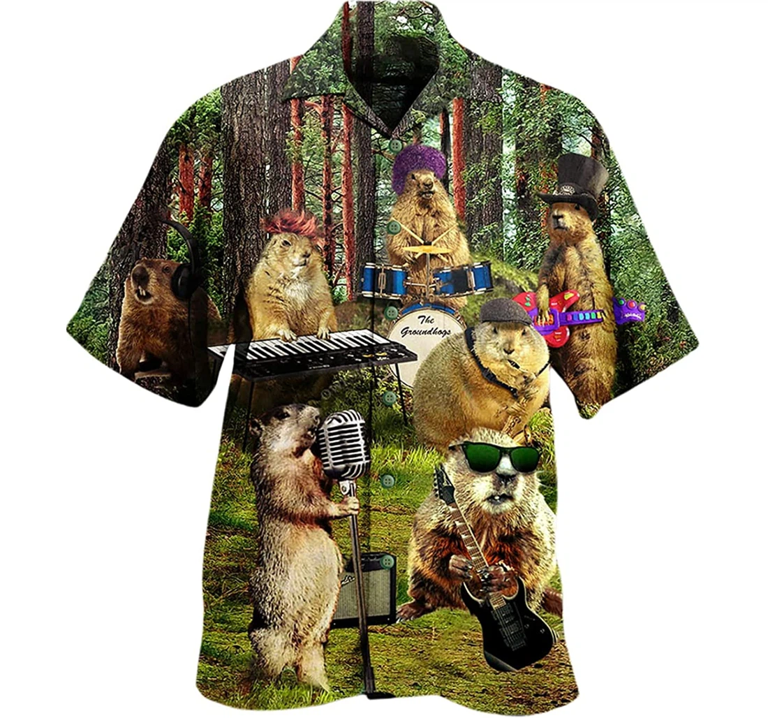 Ferret Animals Sing A Song Music Lover Beach Included Hawaiian Shirt, Button Up Aloha Shirt For Men, Women