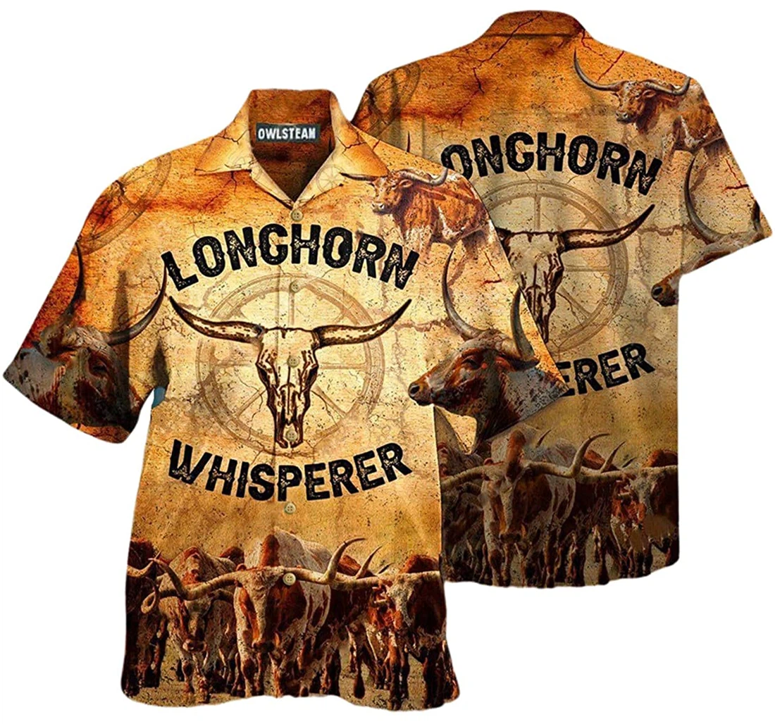 Animals Longhorn Whisperer Beach Included Hawaiian Shirt, Button Up Aloha Shirt For Men, Women
