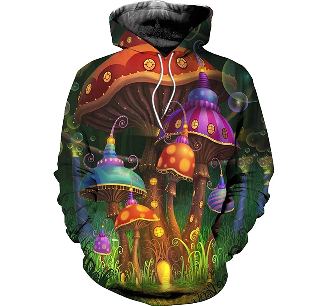 Halloween Mushroom House Art - 3D Printed Pullover Hoodie