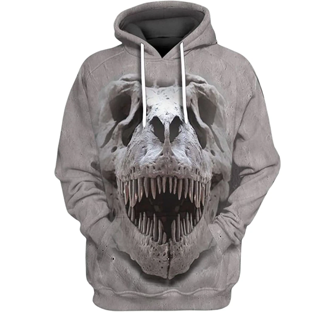 Halloween T-rex Skull - 3D Printed Pullover Hoodie