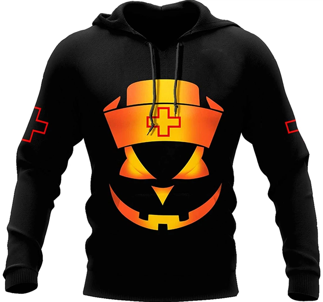 Nurse's Halloween Pumpkin - 3D Printed Pullover Hoodie