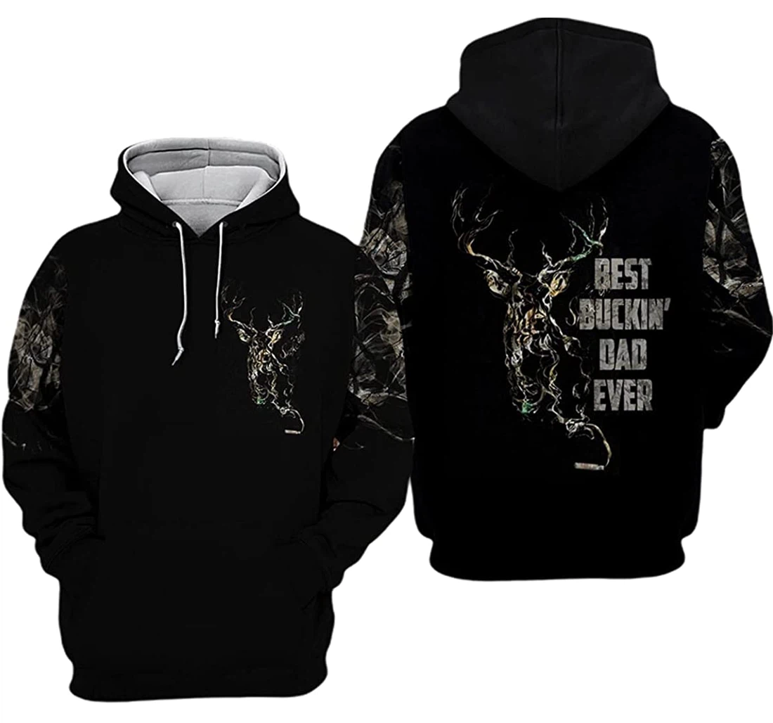 Father's Day Best Buckin' Dad Ever Style - 3D Printed Pullover Hoodie