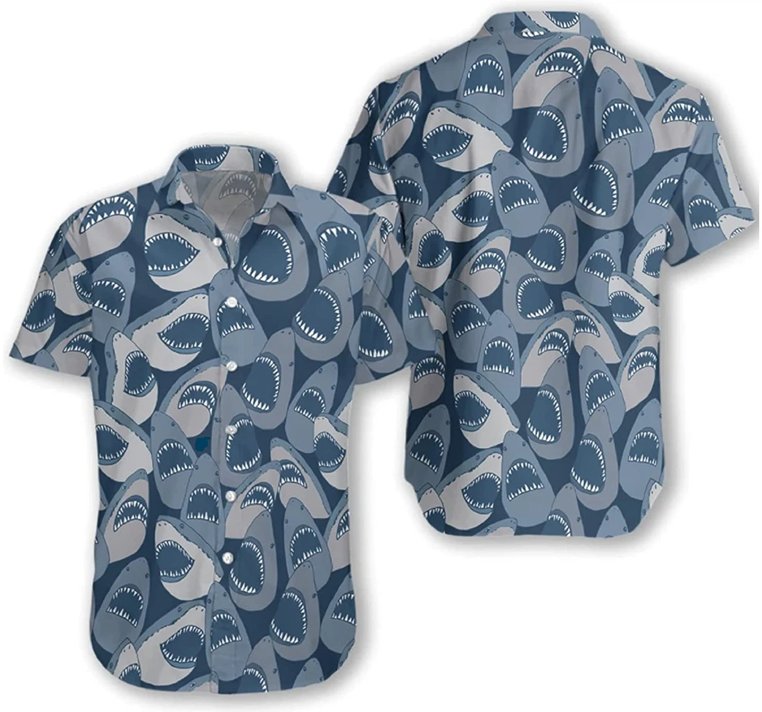 Amazing Shark Shark Lovers Gifts And White Hawaiian Shirt, Button Up Aloha Shirt For Men, Women