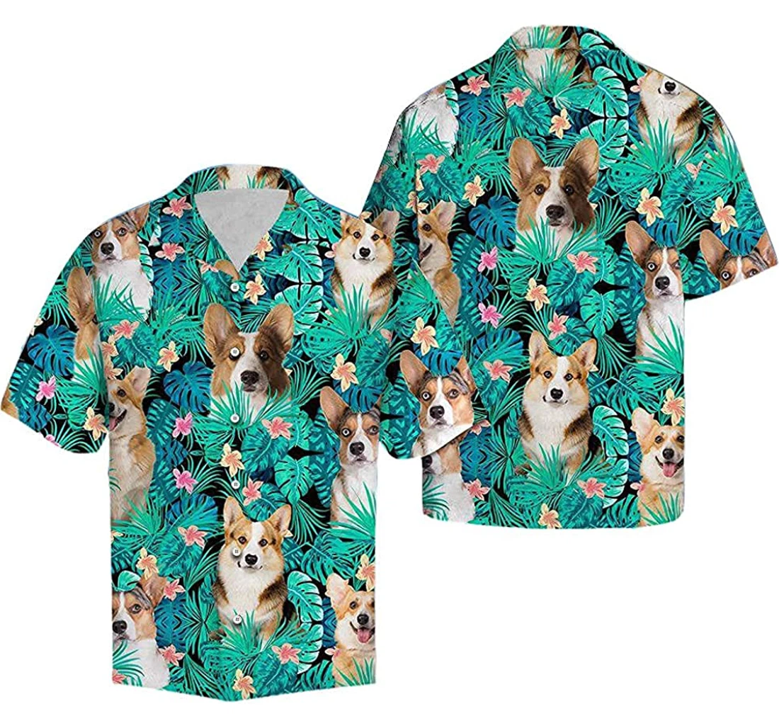 Cardigan Welsh Corgi Soft Hawaiian Shirt, Button Up Aloha Shirt For Men, Women