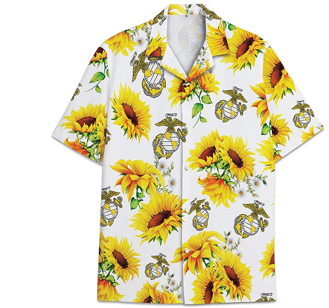 Usmarine Sunflower Funny Beach Shirts Avic Hawaiian Shirt, Button Up Aloha Shirt For Men, Women