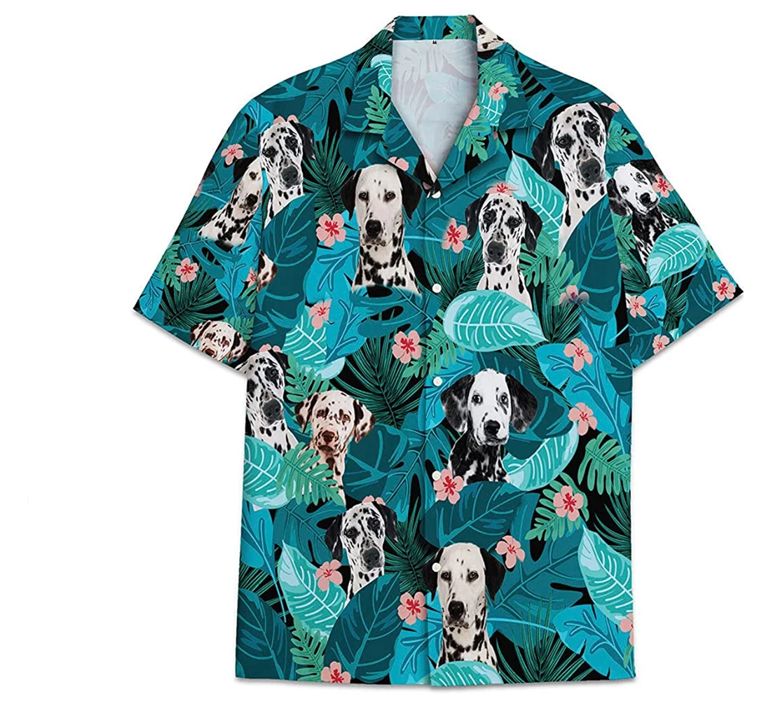 Dalmatian Dog Funny Beach Shirts Hawaiian Shirt, Button Up Aloha Shirt For Men, Women