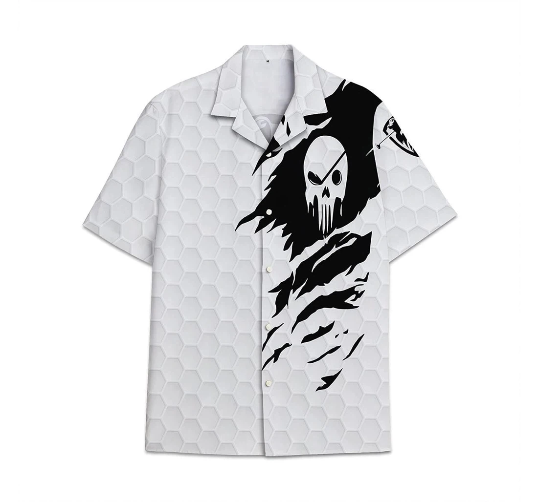 Felzien Skull Funny Beach Shirts Hawai Avic Hawaiian Shirt, Button Up Aloha Shirt For Men, Women