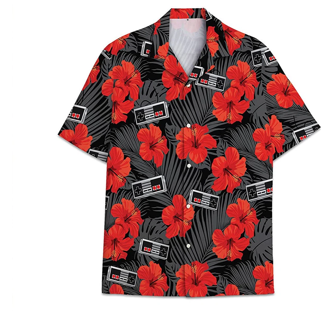 Flower Funny Beach Shirts Avic Hawaiian Shirt, Button Up Aloha Shirt For Men, Women