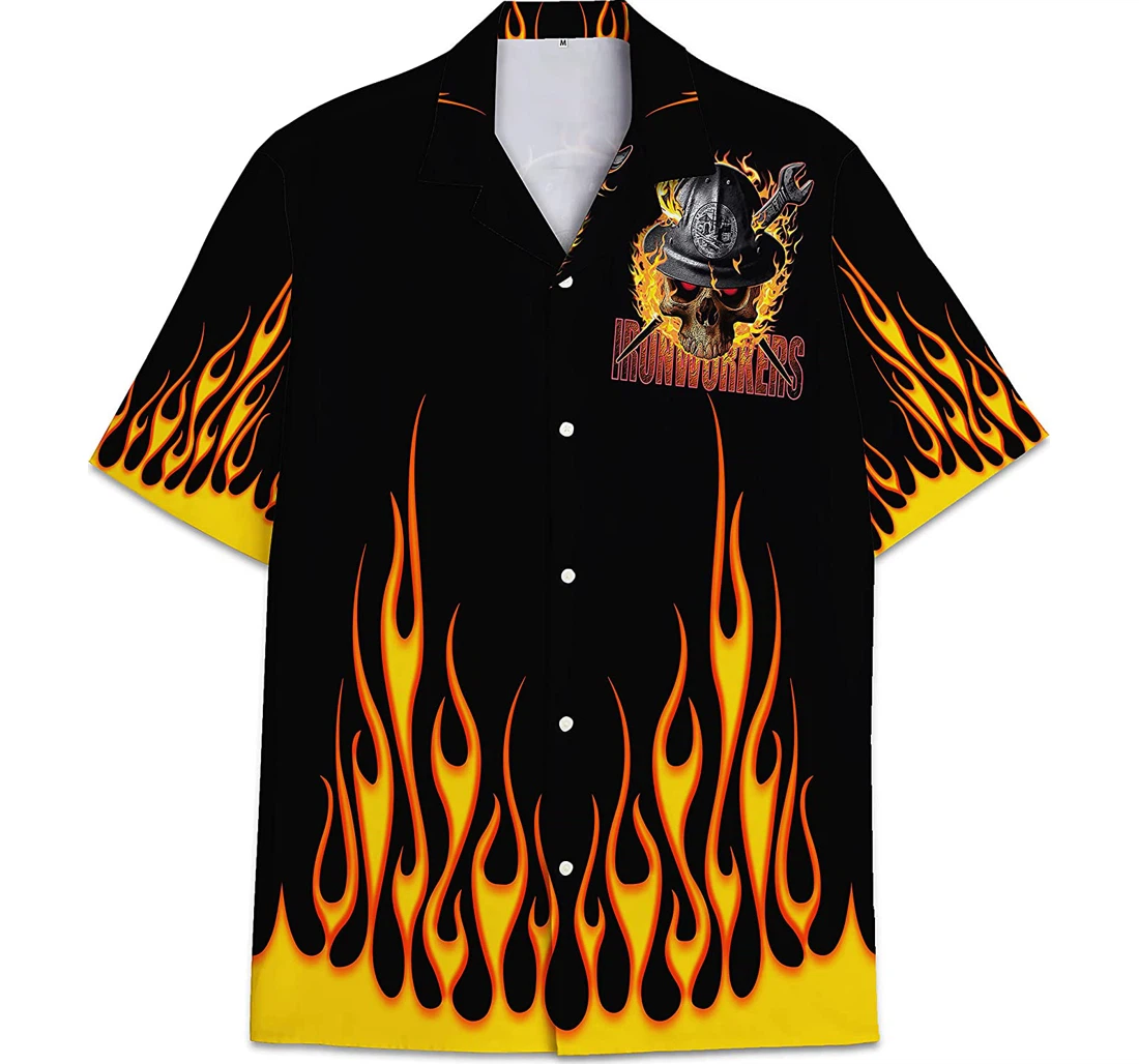 Ironworker Funny Beach Shirts Hawaiian Shirt, Button Up Aloha Shirt For Men, Women