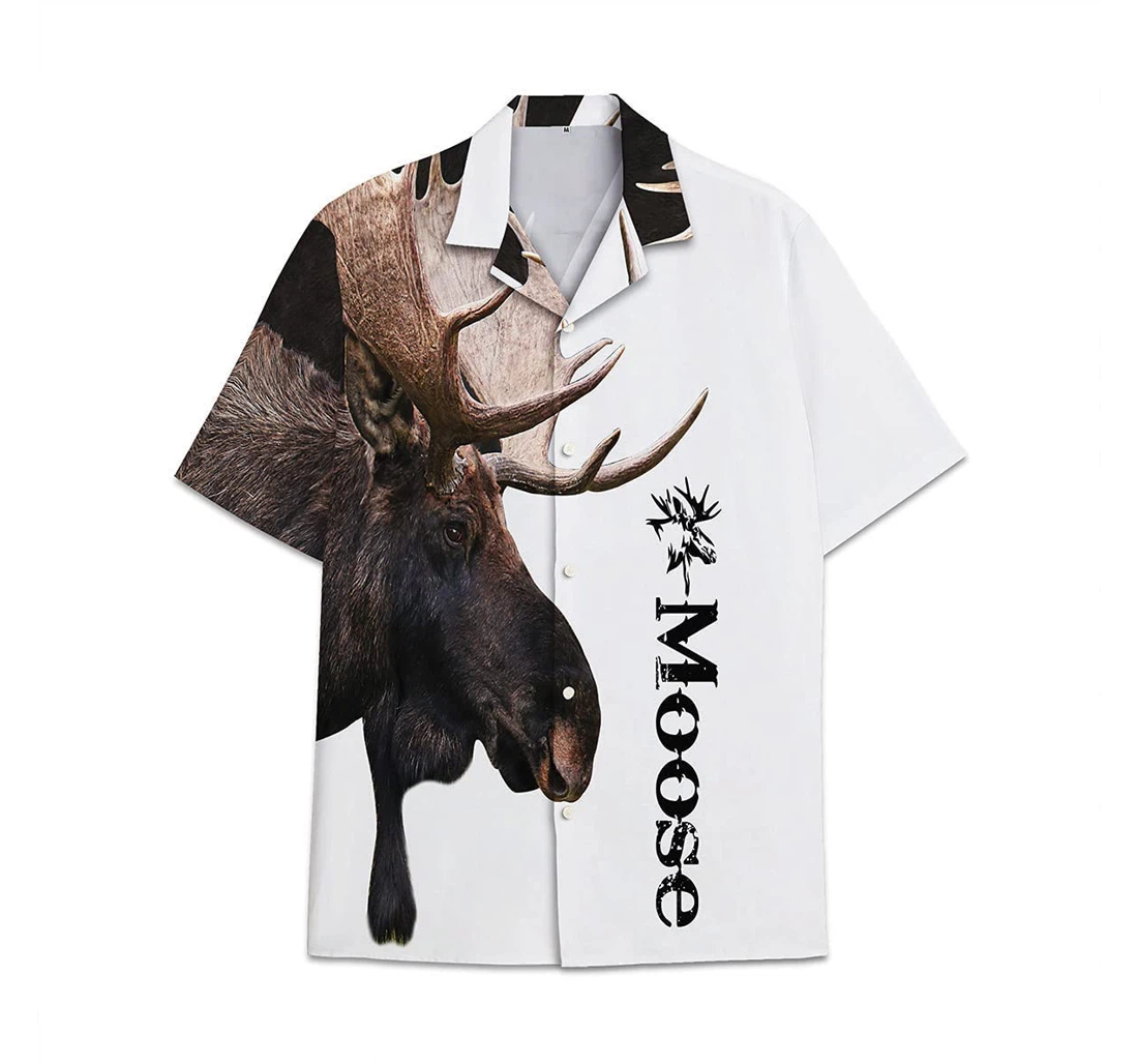 Hunting Moose Funny Beach Shirts Hawai Avic Hawaiian Shirt, Button Up Aloha Shirt For Men, Women