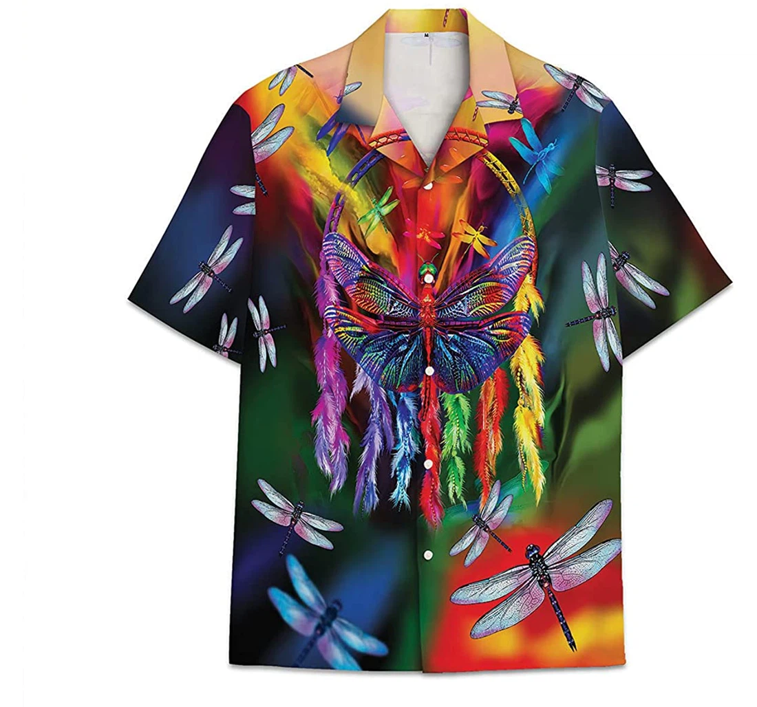 Dreamcatcher Dragonfly Funny Beach Shirts Hawaiian Shirt, Button Up Aloha Shirt For Men, Women