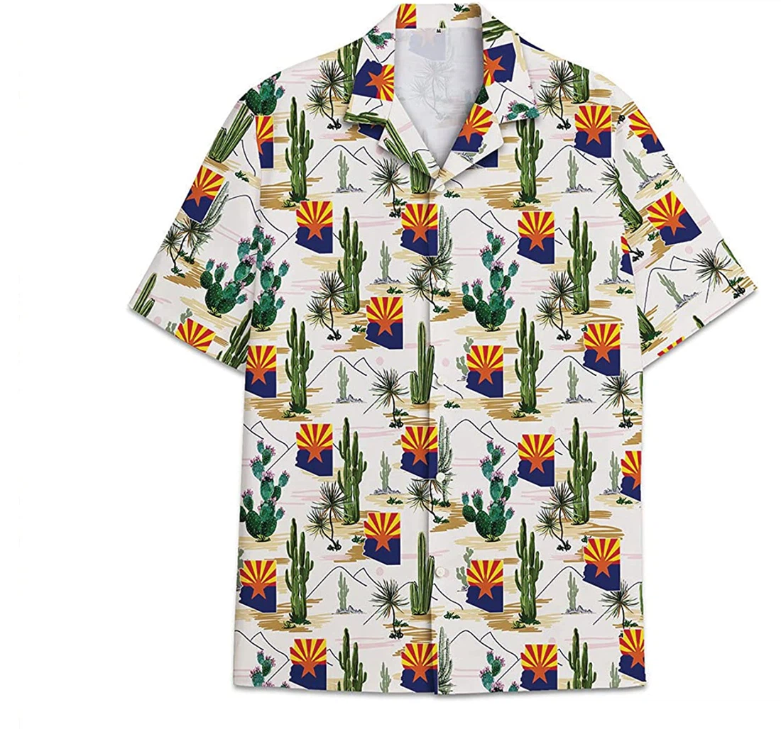 Cactus Flag Funny Beach Shirts Hawai Avic Hawaiian Shirt, Button Up Aloha Shirt For Men, Women