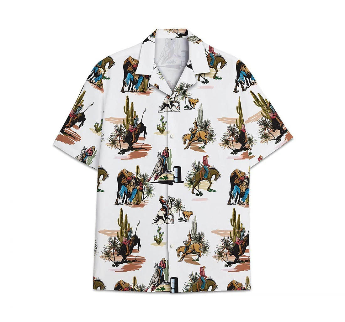 Cowboy Racing Horse Funny Beach Shirts Avic Hawaiian Shirt, Button Up Aloha Shirt For Men, Women