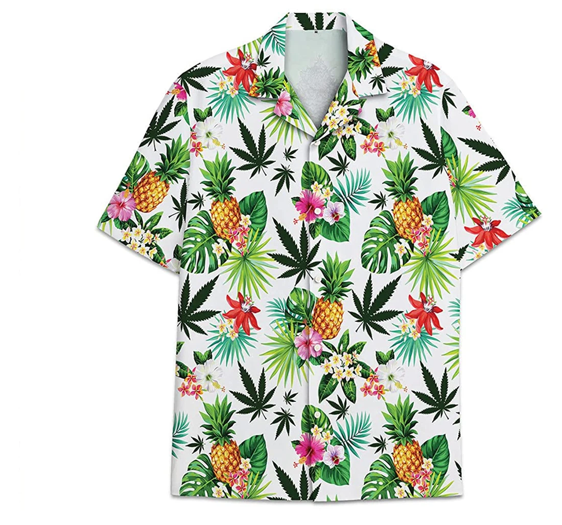 Pineapple Funny Beach Shirts Hawaiian Shirt, Button Up Aloha Shirt For Men, Women