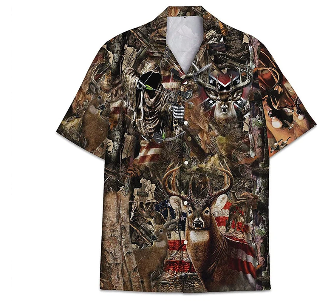 Hunting Deer Funny Beach Shirts Hawai Hawaiian Shirt, Button Up Aloha Shirt For Men, Women