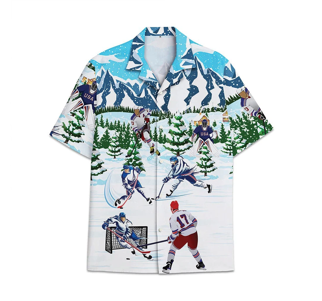 Hockey Funny Beach Shirts Hawaiian Shirt, Button Up Aloha Shirt For Men, Women