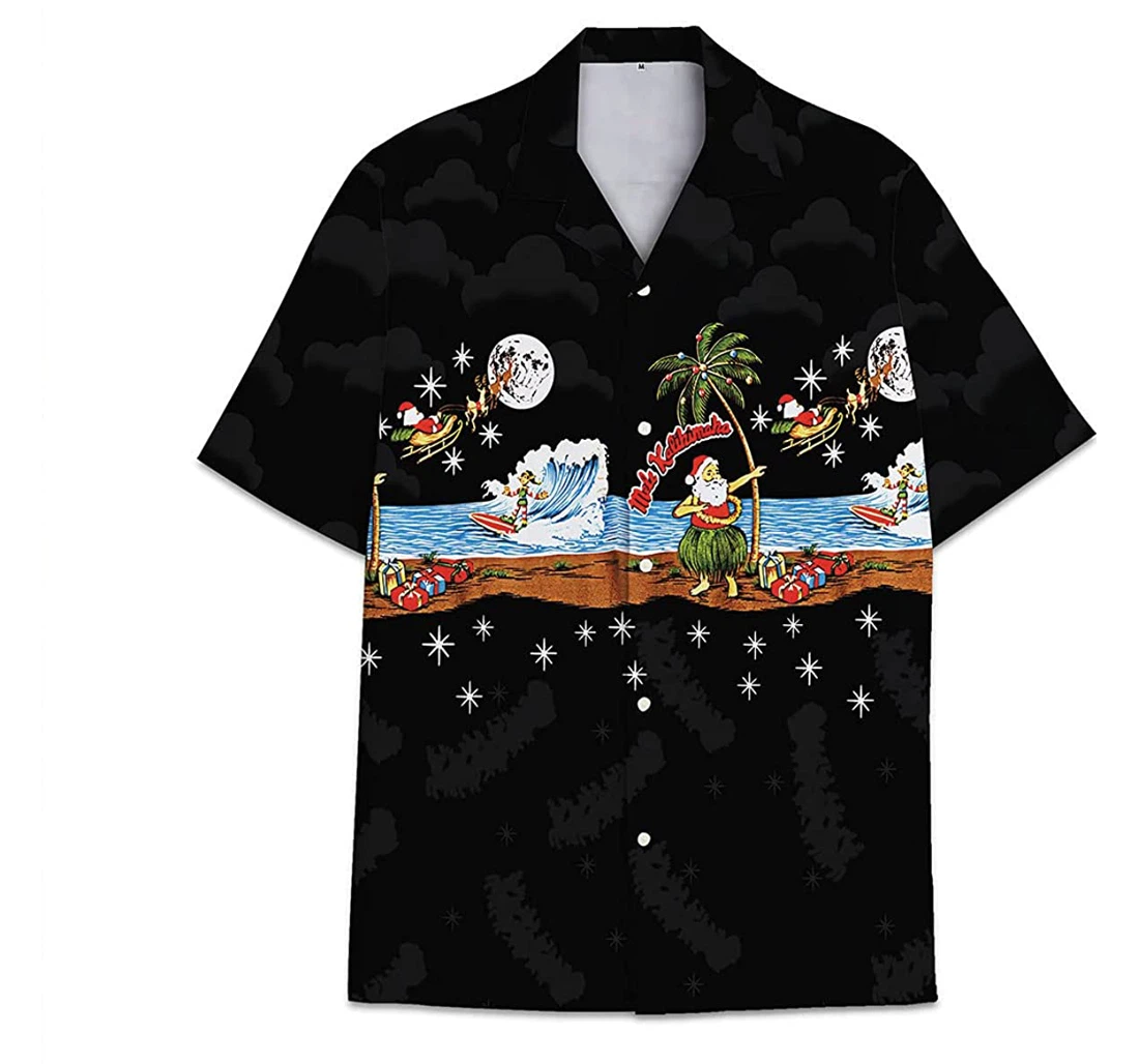 Christmas Santa Claus Beach Funny Beach Shirts Avic Hawaiian Shirt, Button Up Aloha Shirt For Men, Women