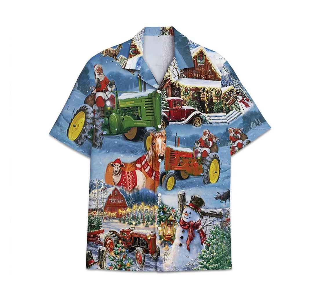 Christmas Snowmie Farm Funny Beach Shirts Avic Hawaiian Shirt, Button Up Aloha Shirt For Men, Women