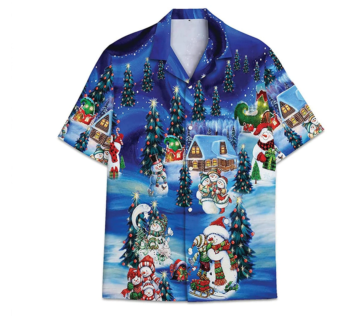 Snowmies Christmas Funny Beach Shirts Hawaiian Shirt, Button Up Aloha Shirt For Men, Women