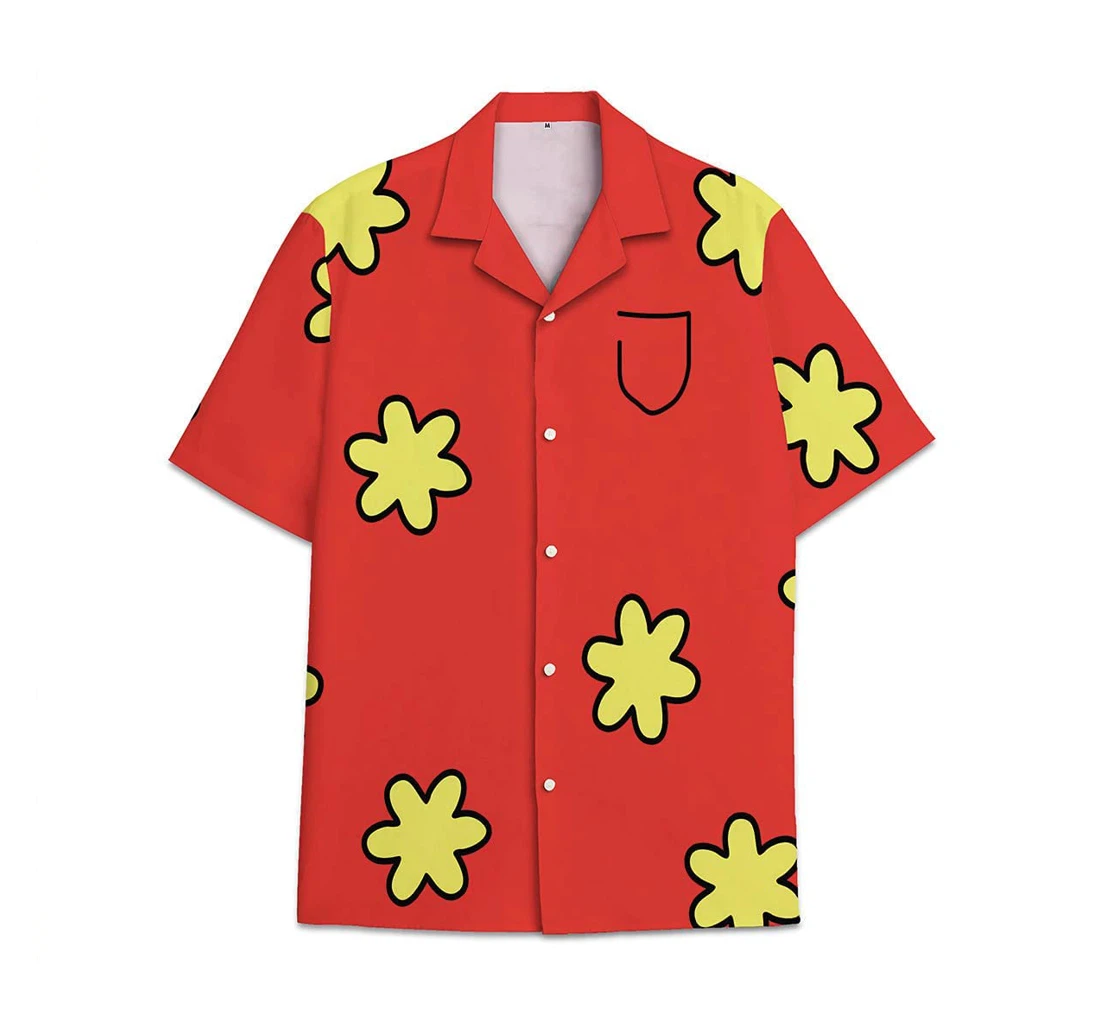Cartoon Red Funny Beach Shirts Hawai Hawaiian Shirt, Button Up Aloha Shirt For Men, Women