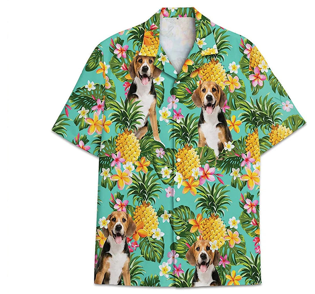 Dog Beagle Pineapple Funny Beach Shirts Hawaiian Shirt, Button Up Aloha Shirt For Men, Women