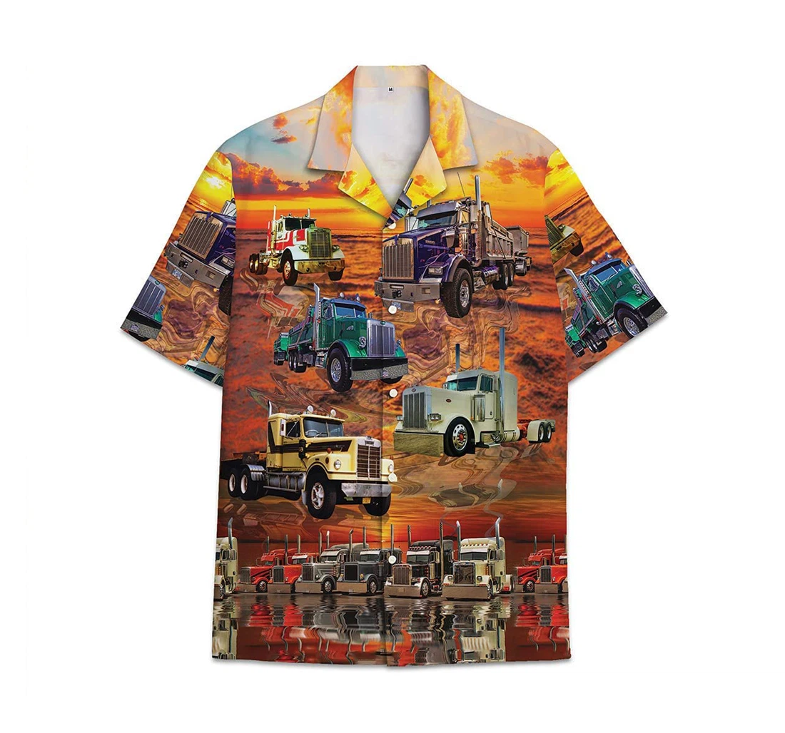 Car Truck Beach Funny Beach Shirts Hawai Hawaiian Shirt, Button Up Aloha Shirt For Men, Women