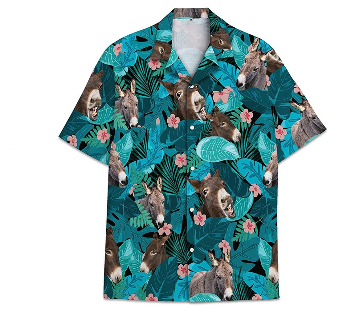 Donkey Funny Beach Shirts Hawai Hawaiian Shirt, Button Up Aloha Shirt For Men, Women