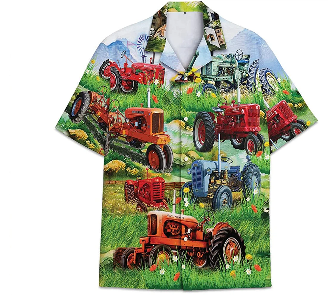 Trucker Farm Funny Beach Shirts Hawaiian Shirt, Button Up Aloha Shirt For Men, Women