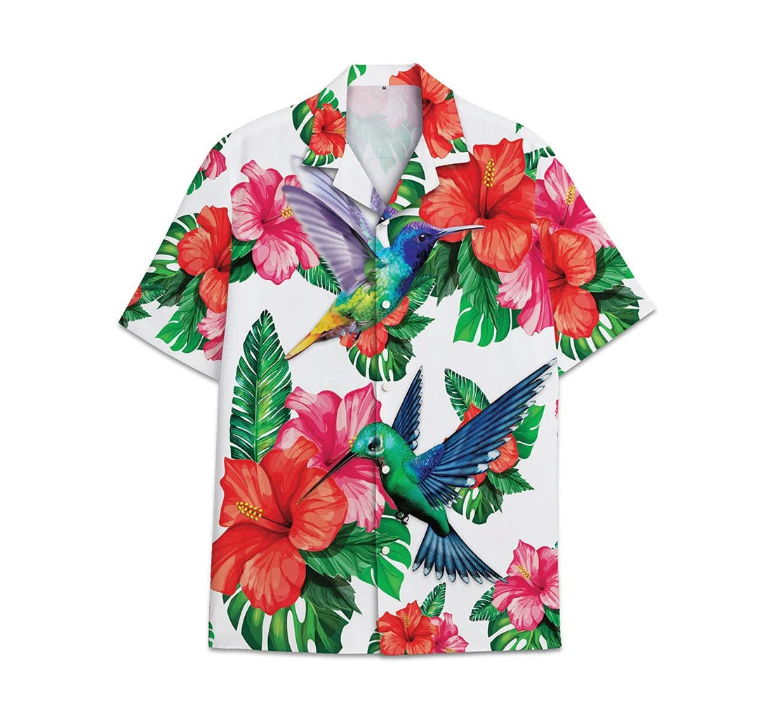 Hummingbird Funny Beach Shirts Hawaiian Shirt, Button Up Aloha Shirt For Men, Women