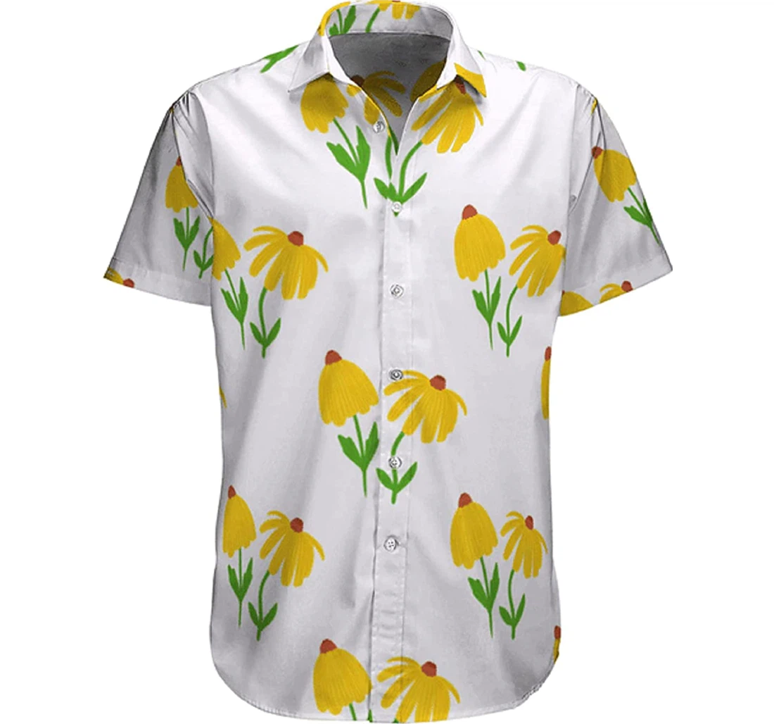 Sunflower Gift And Flower Lover White Hawaiian Shirt, Button Up Aloha Shirt For Men, Women