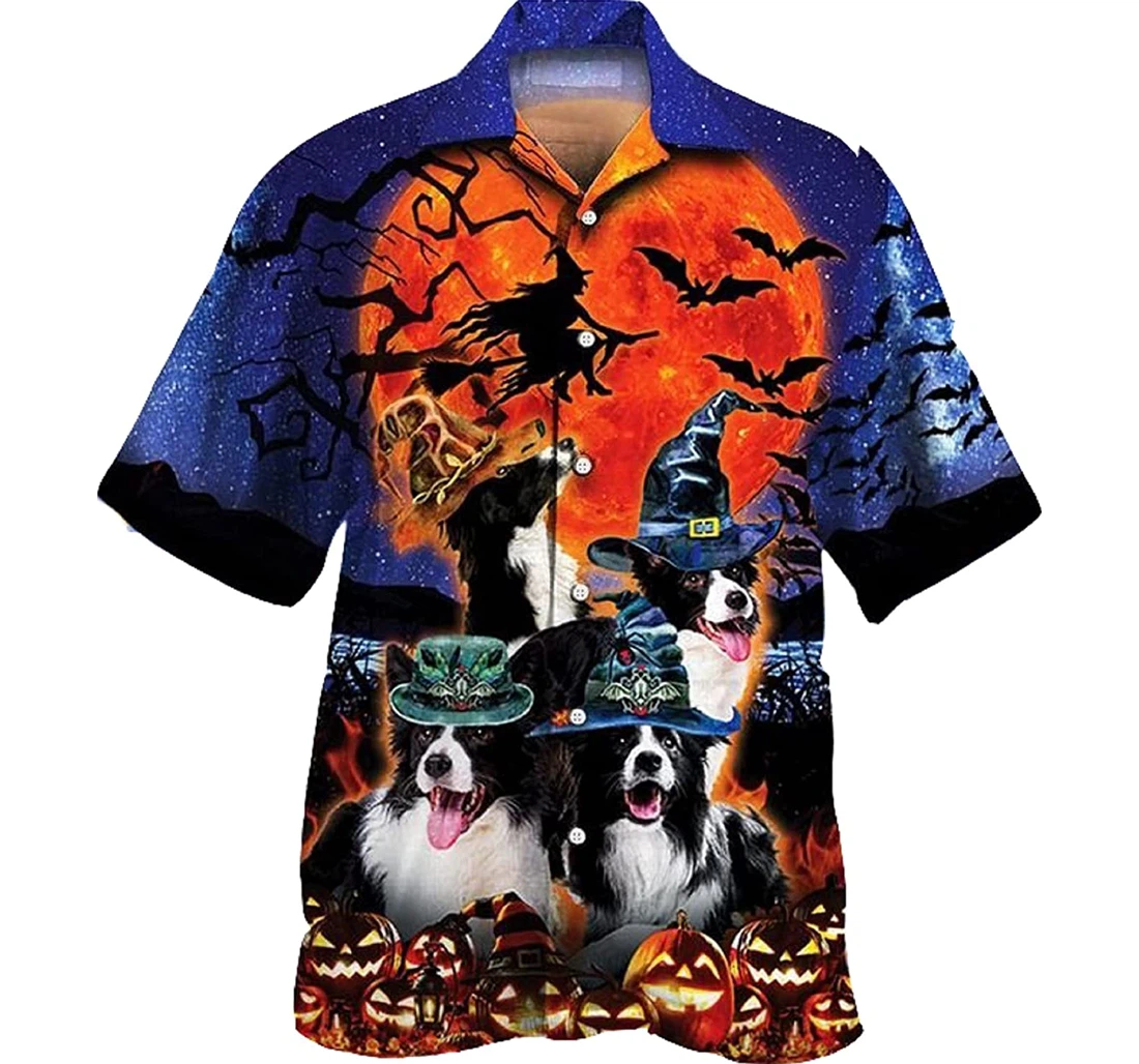 Witch Moon Red Raccoon Lovers Halloween Night Gifts And Hawaiian Shirt, Button Up Aloha Shirt For Men, Women