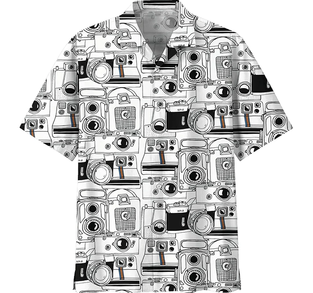 Photography Gift Photography White Hawaiian Shirt, Button Up Aloha Shirt For Men, Women