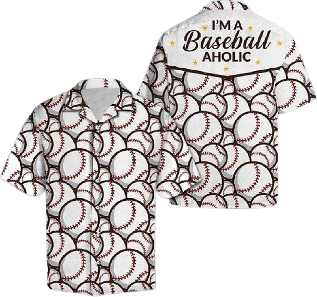 I'm A Baseball Gifts And White Hawaiian Shirt, Button Up Aloha Shirt For Men, Women