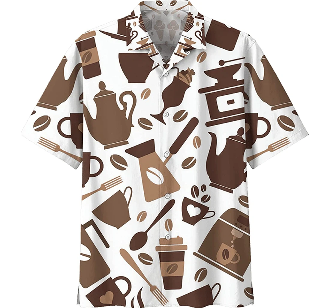 Coffee - Coffee Maker Gift And Coffee Lover Hawaiian Shirt, Button Up Aloha Shirt For Men, Women