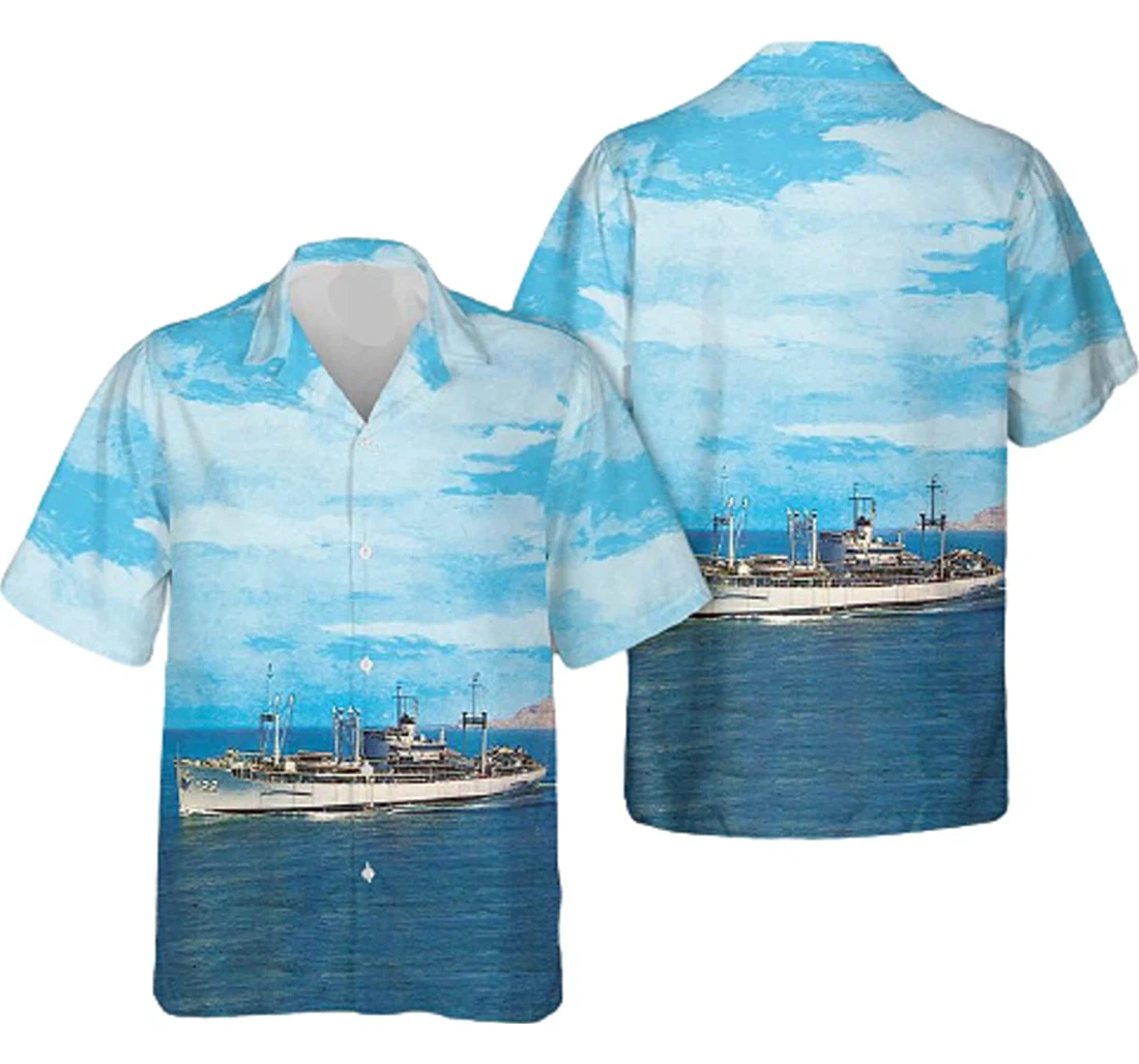 Sailor Sea Ship Blue Sky Hawaiian Shirt, Button Up Aloha Shirt For Men, Women