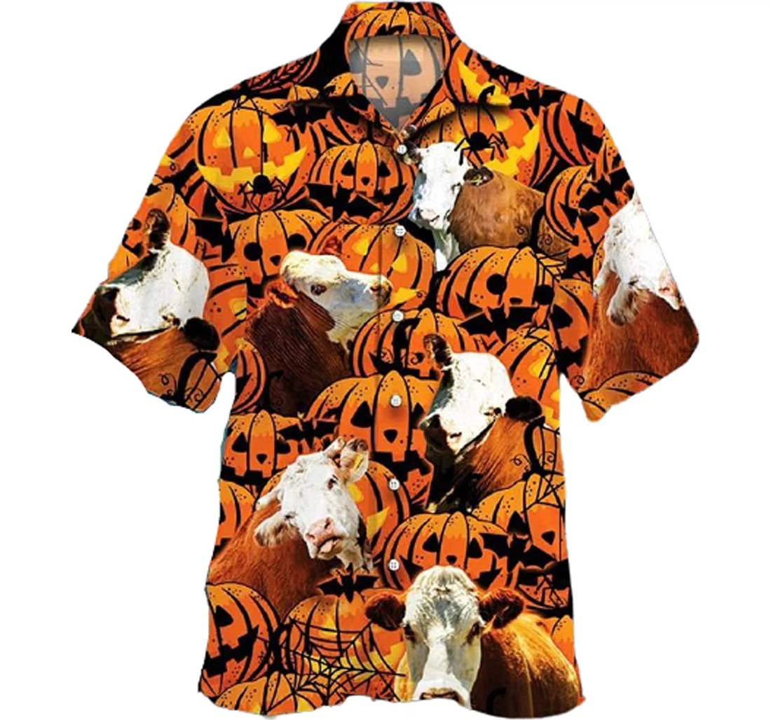 Rottweiler Dog Lovers Halloween Pumpkin Gifts And White Hawaiian Shirt, Button Up Aloha Shirt For Men, Women