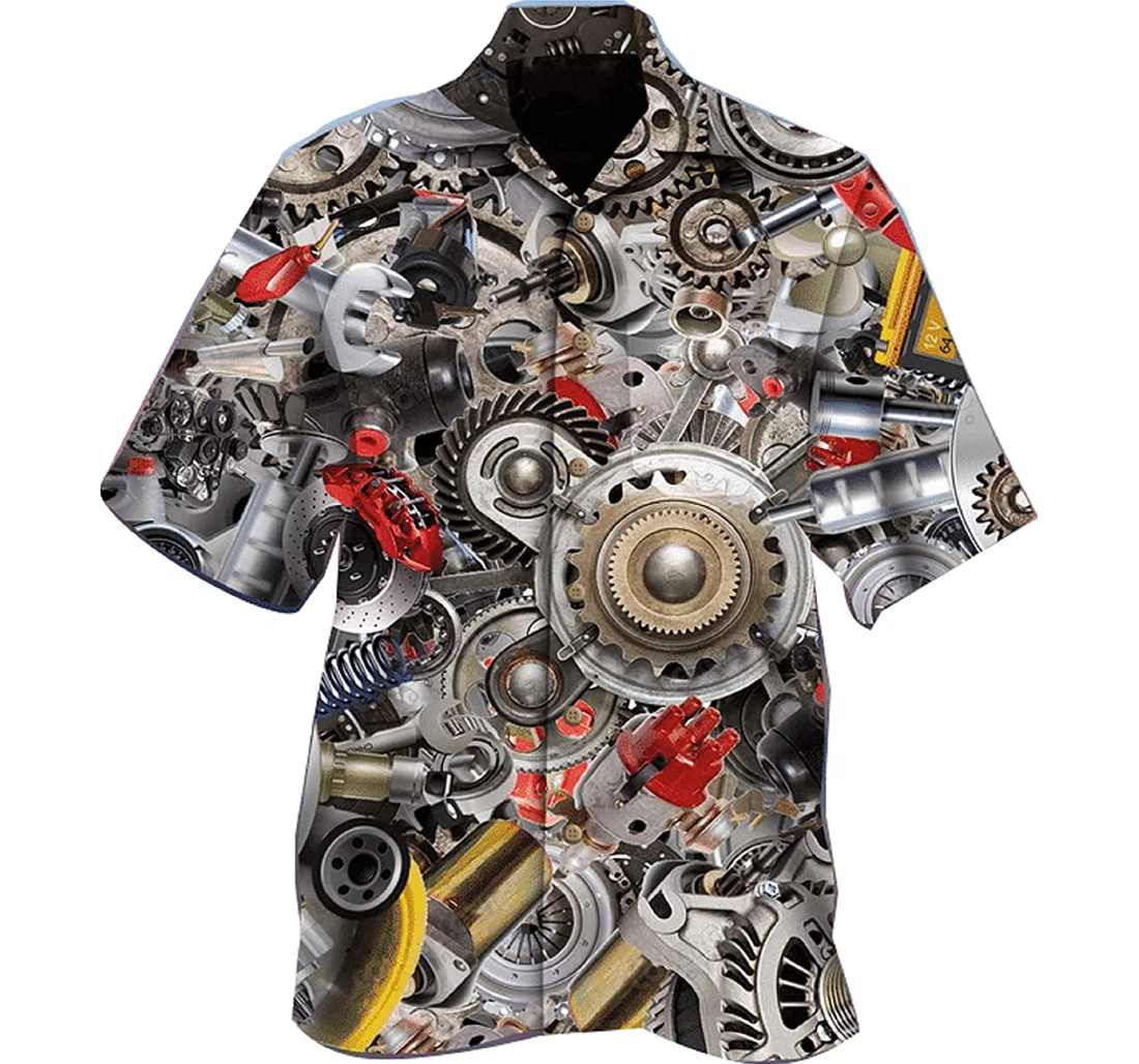 Mechanic - I'm A Mechanic It's Not The Weak Gift And White Hawaiian Shirt, Button Up Aloha Shirt For Men, Women