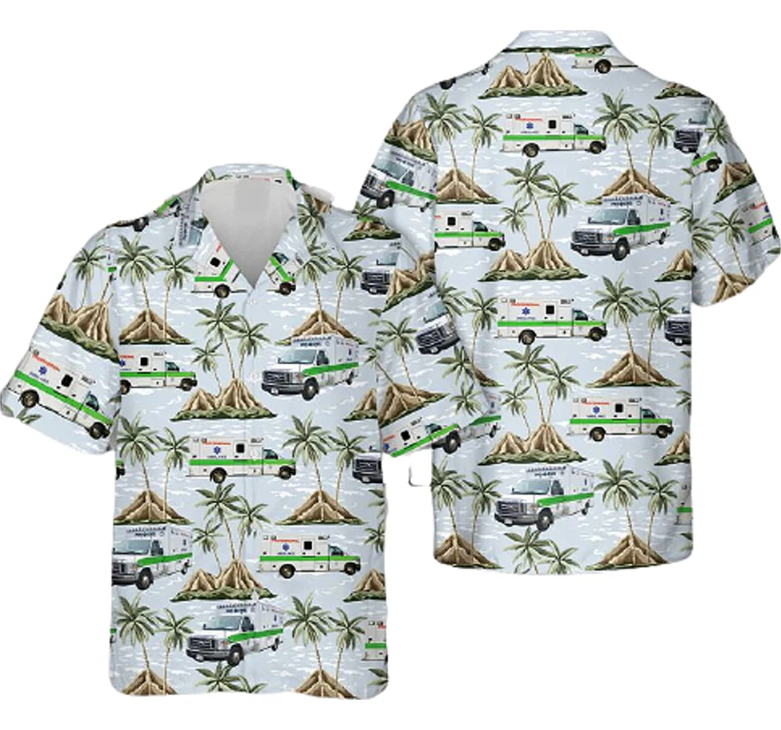 Palm Tree And Massachusetts Pro Ems Gifts And White Hawaiian Shirt, Button Up Aloha Shirt For Men, Women