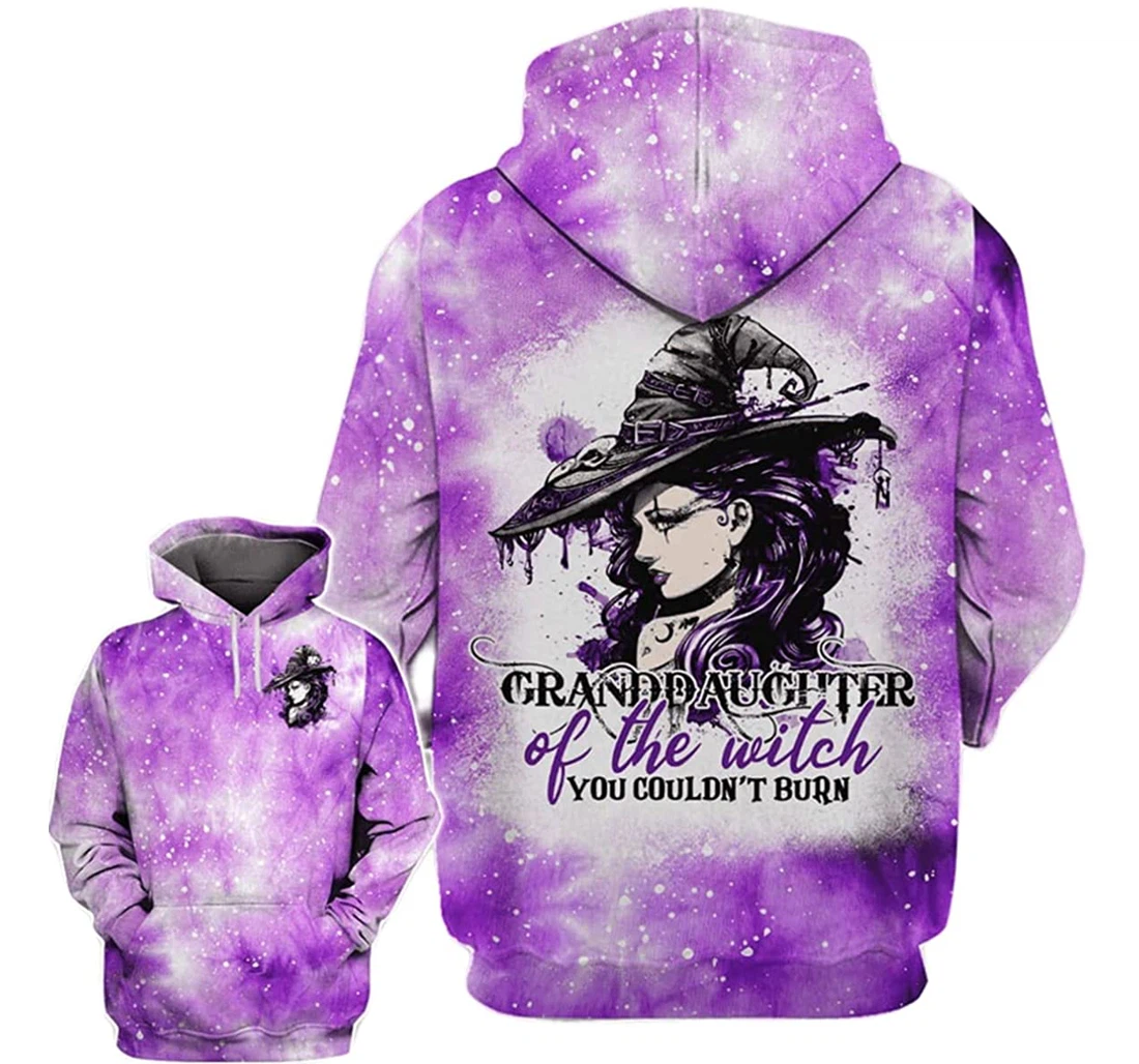 Halloween Granddaughter Of The Witch Purple - 3D Printed Pullover Hoodie