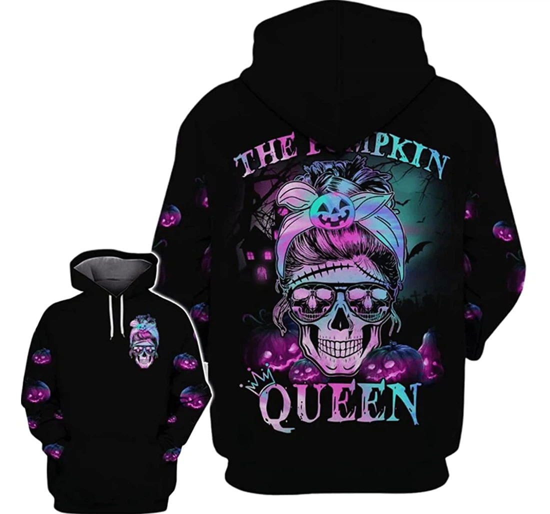 Halloween The Pumpkin Queen Skull - 3D Printed Pullover Hoodie