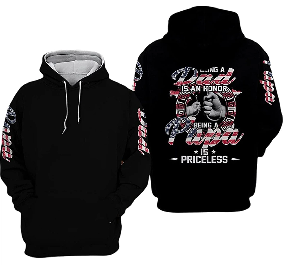 Father's Day American Fishing Being A Dad Is An Honor - 3D Printed Pullover Hoodie