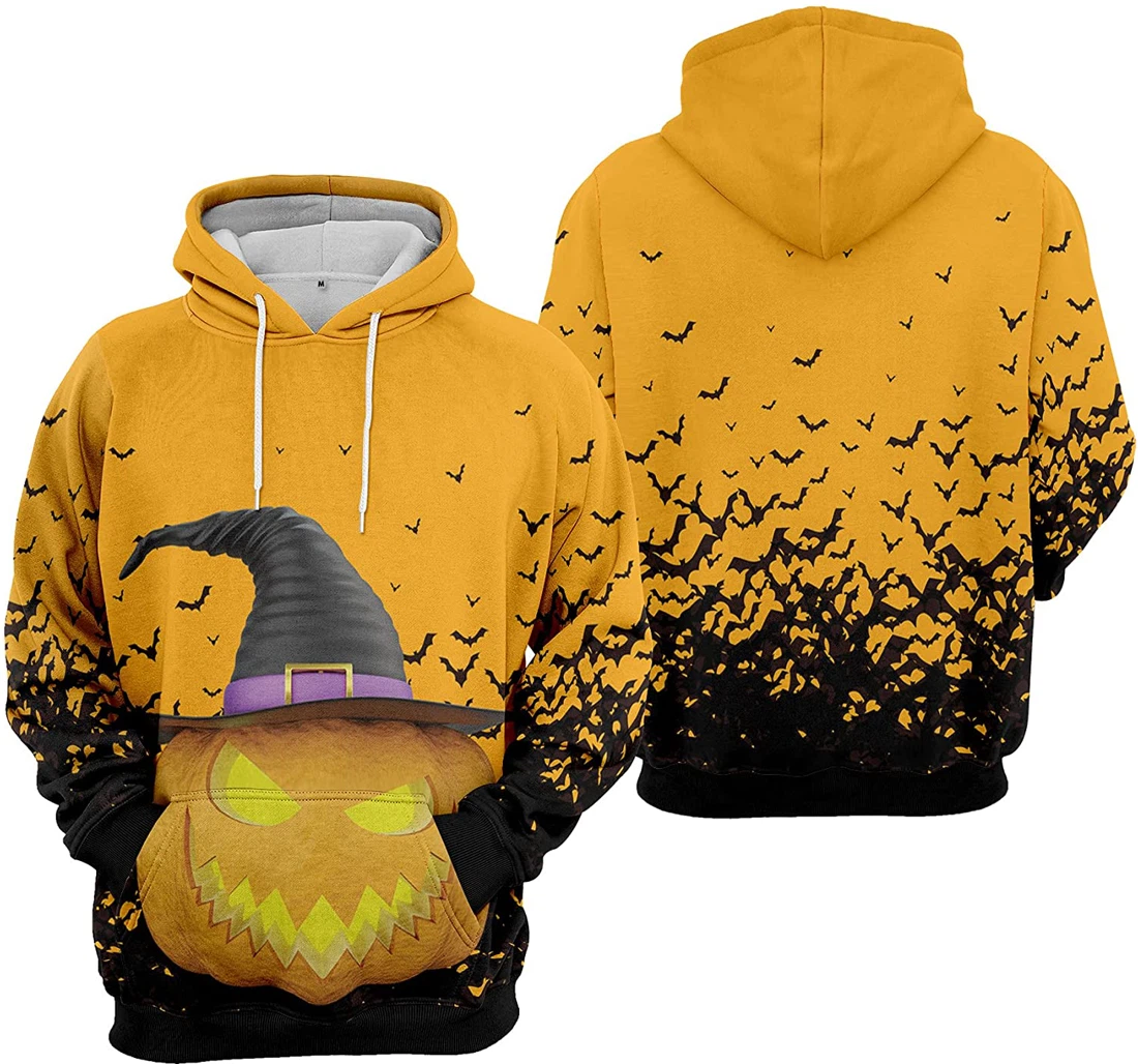 Pumpkin Jack O' Lantern Halloween - 3D Printed Pullover Hoodie